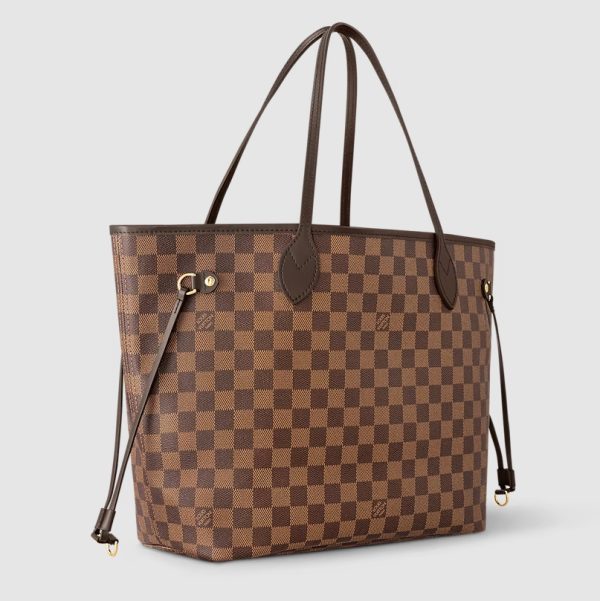 Louis Vuitton Neverfull MM Handbag N40599 – Damier Ebene Canvas Designer LV Bag - Image 3