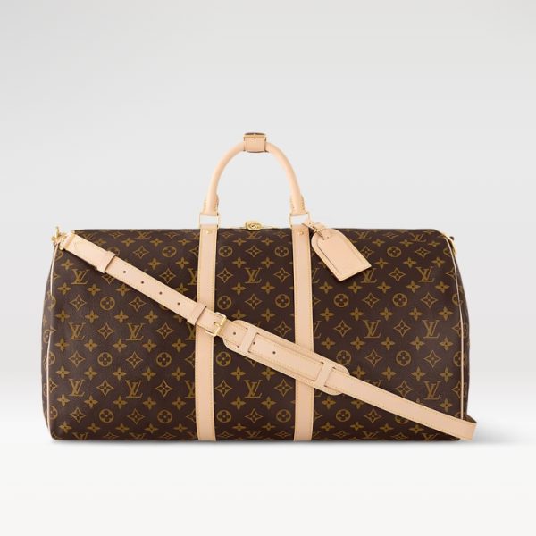 Louis Vuitton Keepall Bandoulière 55 M41414 – Monogram Canvas Designer LV Casual Cross-Body Bag