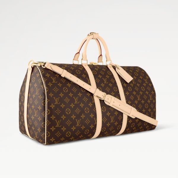 Louis Vuitton Keepall Bandoulière 55 M41414 – Monogram Canvas Designer LV Casual Cross-Body Bag - Image 2