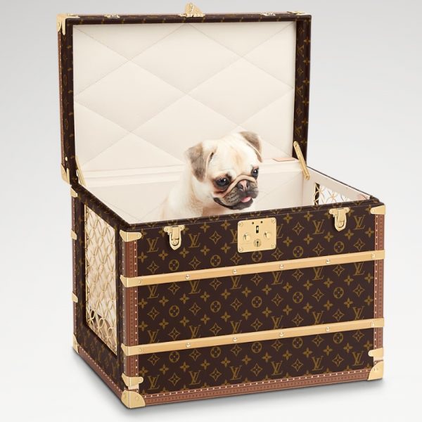 Louis Vuitton Malle Chien Carrying Dog Sleek Trunk M10063 – Monogram Canvas Designer Dog Sleek Trunk