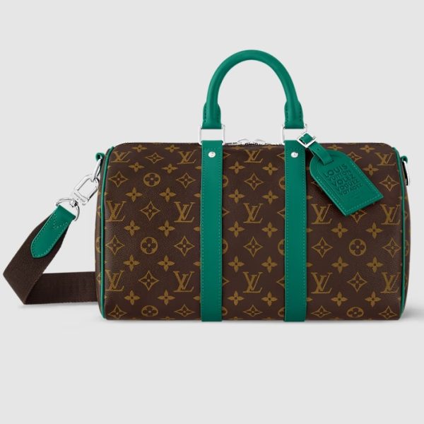 Louis Vuitton Keepall Bandoulière 35 Handbag M12765 – Monogram Macassar Coated Canvas Designer LV Bag