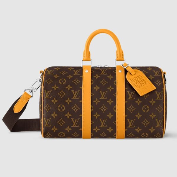 Louis Vuitton Keepall Bandoulière 35 Handbag M13201 – Monogram Macassar Coated Canvas Designer LV Bag