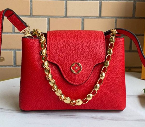 Replica Louis Vuitton Capucines Mini Chain Bag In Red - Image 2