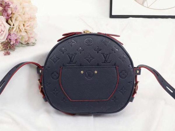 Replica Louis Vuitton Monogram Empreinte Boite Chapeau Souple MM Bag In Navy Blue - Image 3