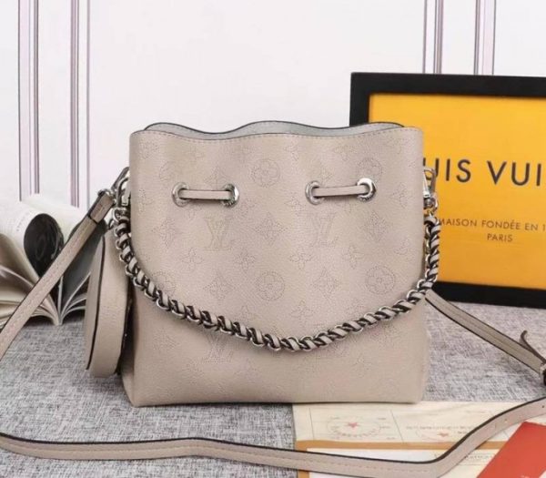 Replica Louis Vuitton Mahina Bella Bag In Galet Gray