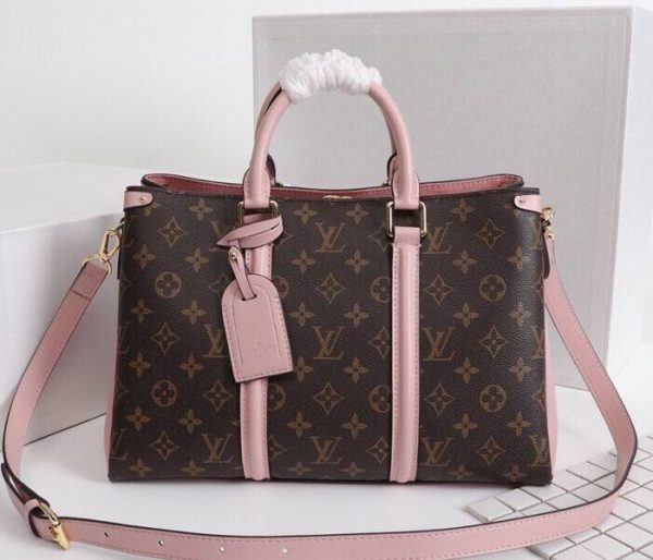 Replica Louis Vuitton Monogram Canvas Soufflot MM Bag In Peach