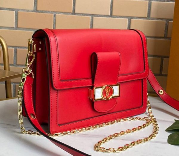 Replica Louis Vuitton Dauphine Lugano MM Bag In Bloody Mary Red - Image 2