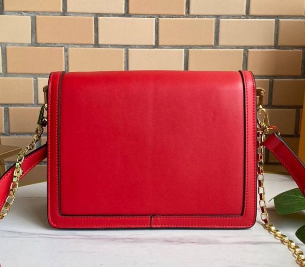 Replica Louis Vuitton Dauphine Lugano MM Bag In Bloody Mary Red - Image 3