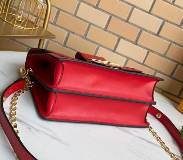 Replica Louis Vuitton Dauphine Lugano MM Bag In Bloody Mary Red - Image 5