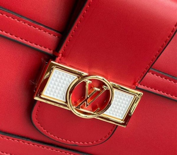 Replica Louis Vuitton Dauphine Lugano MM Bag In Bloody Mary Red - Image 8