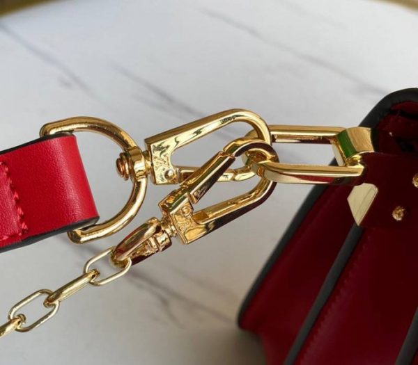 Replica Louis Vuitton Dauphine Lugano MM Bag In Bloody Mary Red - Image 9