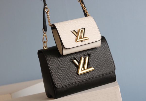 Replica Louis Vuitton Epi Leather Twist MM And Twisty Bag In Black And White - Image 2