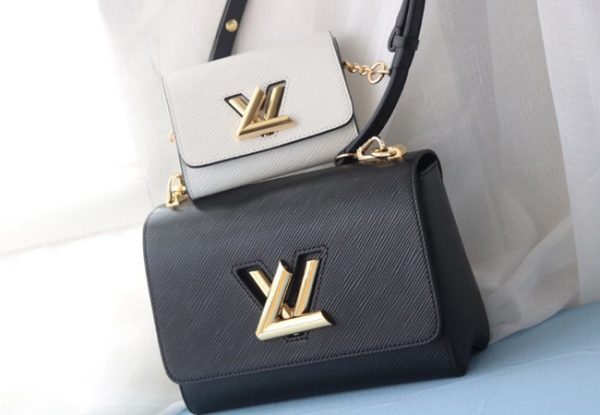 Replica Louis Vuitton Epi Leather Twist MM And Twisty Bag In Black And White - Image 3