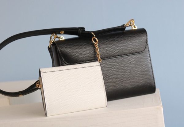 Replica Louis Vuitton Epi Leather Twist MM And Twisty Bag In Black And White - Image 5