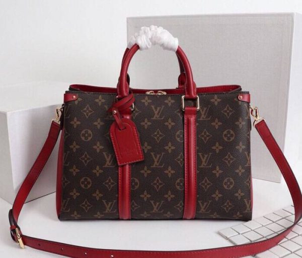 Replica Louis Vuitton Monogram Canvas Soufflot MM Bag In Cerise Red