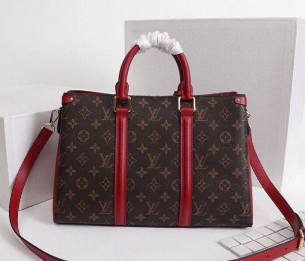 Replica Louis Vuitton Monogram Canvas Soufflot MM Bag In Cerise Red - Image 3