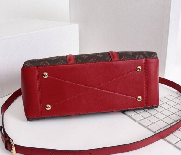 Replica Louis Vuitton Monogram Canvas Soufflot MM Bag In Cerise Red - Image 4