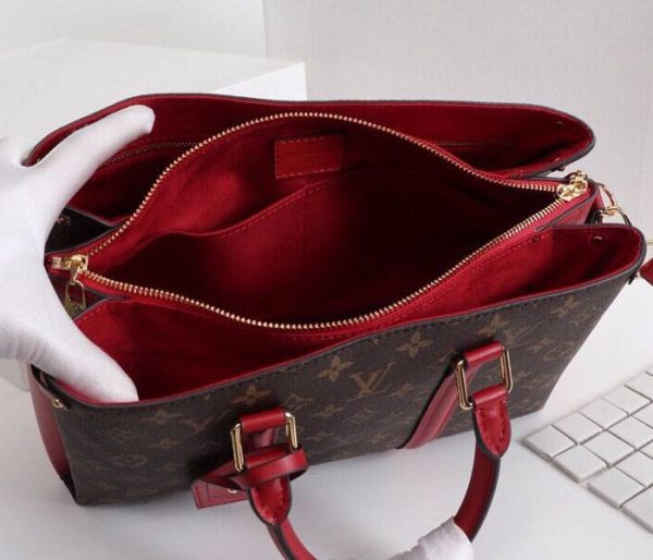 Replica Louis Vuitton Monogram Canvas Soufflot MM Bag In Cerise Red - Image 5