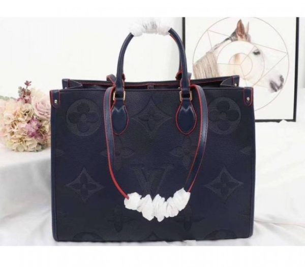 Replica Louis Vuitton Monogram Empreinte Giant Onthego GM Tote In Navy Blue