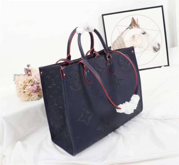 Replica Louis Vuitton Monogram Empreinte Giant Onthego GM Tote In Navy Blue - Image 3