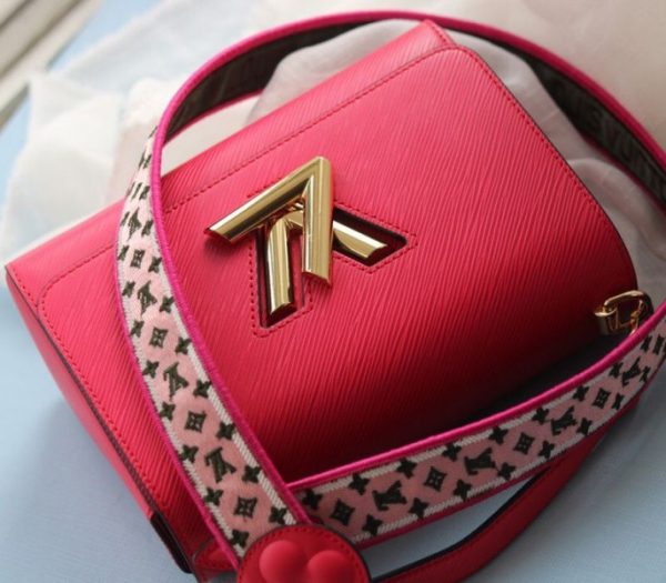 Replica Louis Vuitton Epi Leather Twist MM Handbag In Red With Embroidered Strap - Image 5