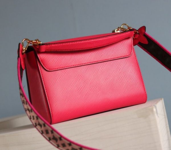 Replica Louis Vuitton Epi Leather Twist MM Handbag In Red With Embroidered Strap - Image 6