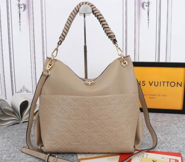 Replica Louis Vuitton Monogram Empreinte Leather Maida Hobo In Tourterelle Gray