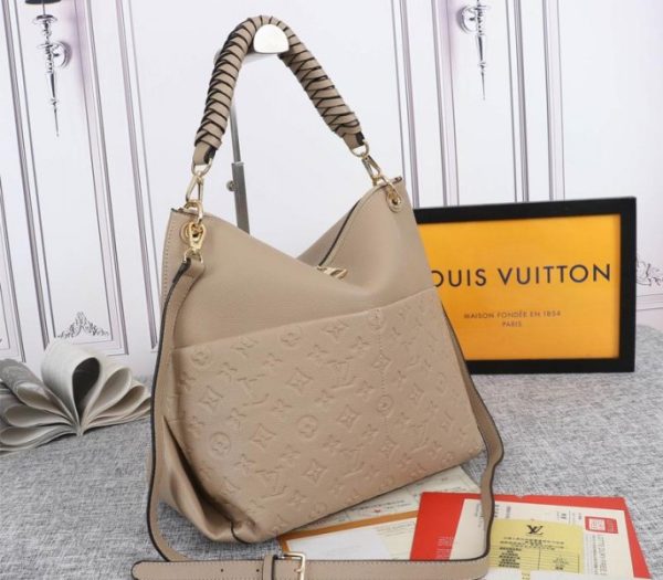 Replica Louis Vuitton Monogram Empreinte Leather Maida Hobo In Tourterelle Gray - Image 2