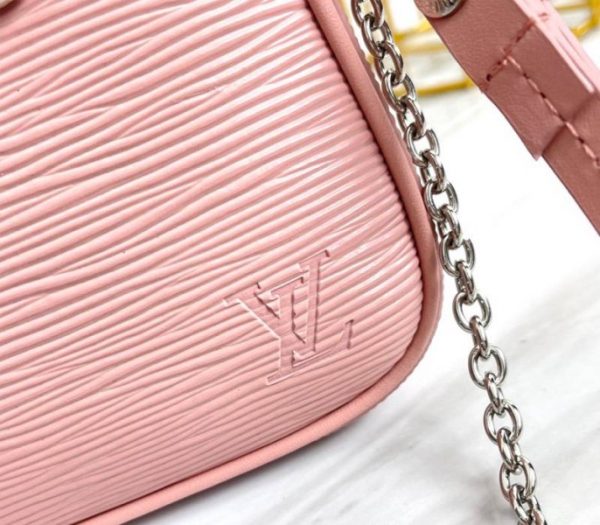 Replica Louis Vuitton Epi Leather Easy Pouch On Strap In Rose Ballerine Pink - Image 9