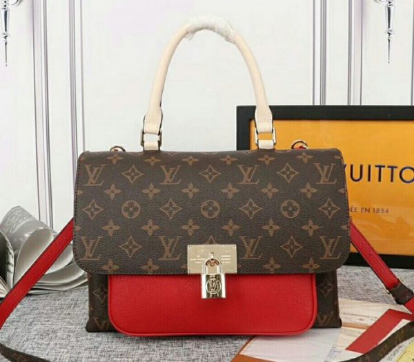 Replica Louis Vuitton Monogram Canvas Marignan Bag In Coquelicot Red