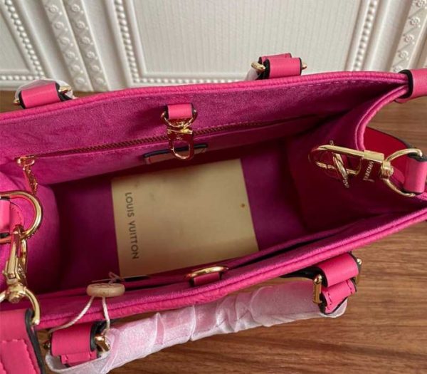 Replica Louis Vuitton Monogram Empreinte Leather Onthego PM Bag In Freesia Pink - Image 7