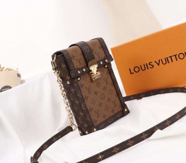 Replica Louis Vuitton Monogram Reverse Canvas Vertical Trunk Pochette - Image 2