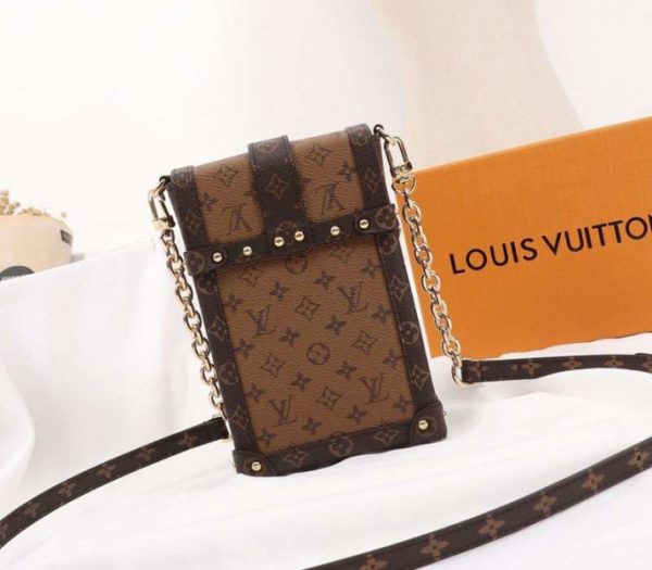 Replica Louis Vuitton Monogram Reverse Canvas Vertical Trunk Pochette - Image 3