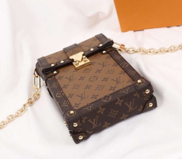 Replica Louis Vuitton Monogram Reverse Canvas Vertical Trunk Pochette - Image 4