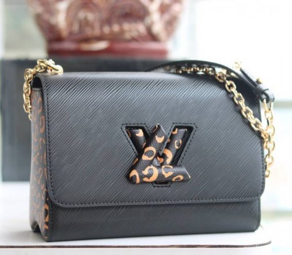 Replica Louis Vuitton Epi Leather Jungle Edition Twist MM Bag In Black