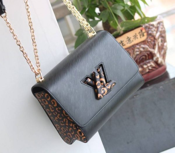 Replica Louis Vuitton Epi Leather Jungle Edition Twist MM Bag In Black - Image 2