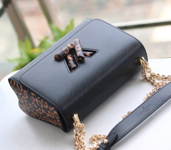 Replica Louis Vuitton Epi Leather Jungle Edition Twist MM Bag In Black - Image 3