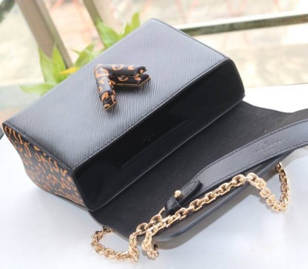 Replica Louis Vuitton Epi Leather Jungle Edition Twist MM Bag In Black - Image 6