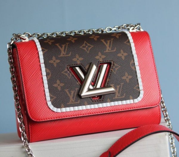 Replica Louis Vuitton Epi Leather Twist MM Canvas Trompe loeil Braid Bag In Red - Image 2