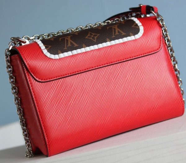 Replica Louis Vuitton Epi Leather Twist MM Canvas Trompe loeil Braid Bag In Red - Image 5