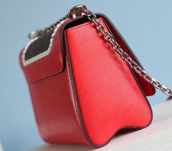 Replica Louis Vuitton Epi Leather Twist MM Canvas Trompe loeil Braid Bag In Red - Image 6