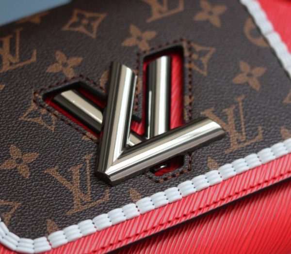 Replica Louis Vuitton Epi Leather Twist MM Canvas Trompe loeil Braid Bag In Red - Image 9