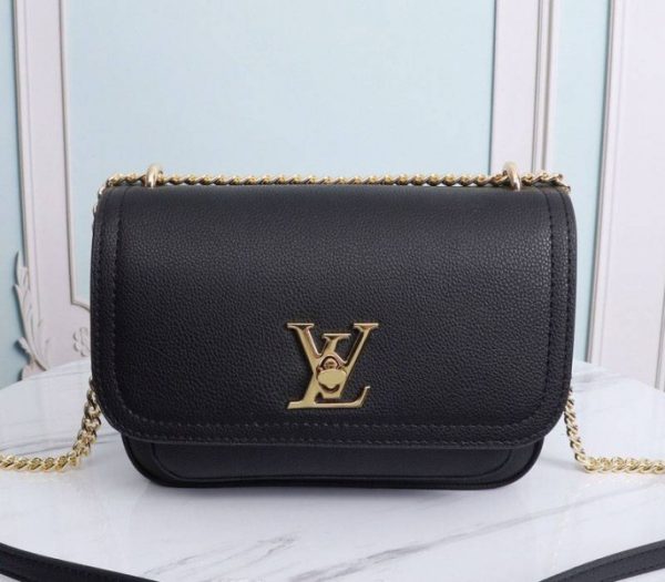 Replica Louis Vuitton Lockme Chain PM Bag In Black