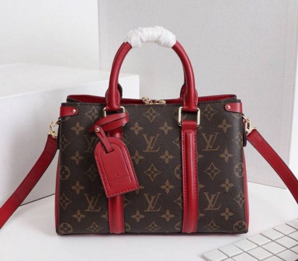 Replica Louis Vuitton Monogram Canvas Soufflot BB Bag In Cerise Red