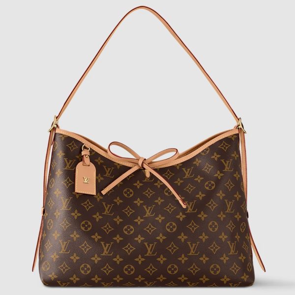 Louis Vuitton CarryAll MM Handbag M46197 LV CarryAll Monogram Canvas Bag With Natural Leather Trim