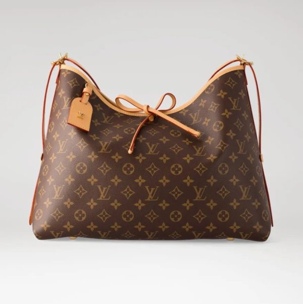 Louis Vuitton CarryAll MM Handbag M46197 LV CarryAll Monogram Canvas Bag With Natural Leather Trim - Image 3