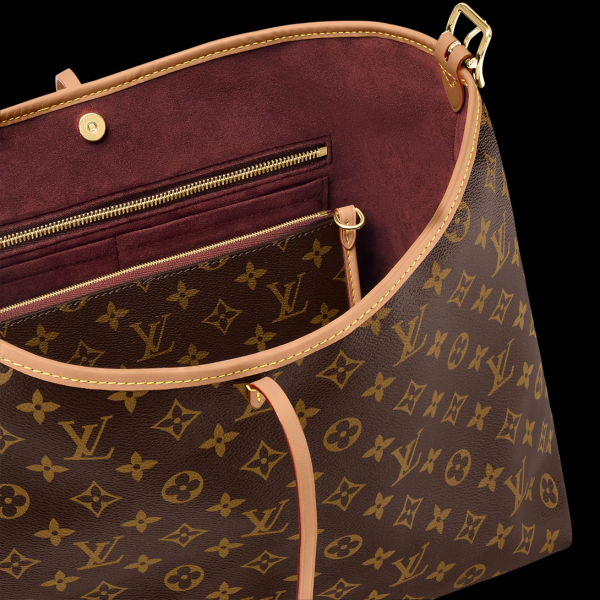 Louis Vuitton CarryAll MM Handbag M46197 LV CarryAll Monogram Canvas Bag With Natural Leather Trim - Image 7