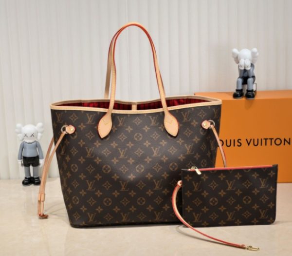 Replica Louis Vuitton Monogram Canvas Neverfull MM Tote In Peony Pink