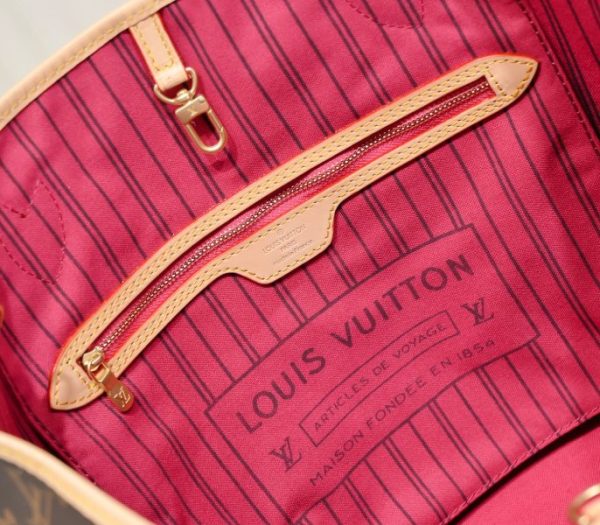 Replica Louis Vuitton Monogram Canvas Neverfull MM Tote In Peony Pink - Image 6