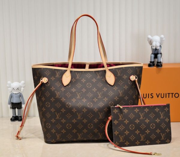 Replica Louis Vuitton Monogram Canvas Neverfull MM Tote In Red